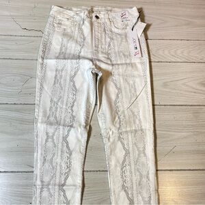 NWT Joe’s Hi Rise Honey Curvy Skinny Ankle Jeans Snake Print Of White Sz 28